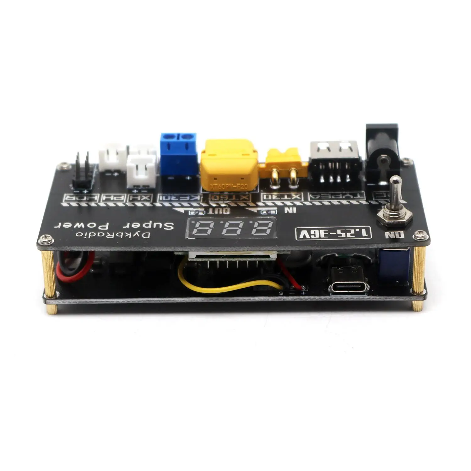 DC-DC Buck-Boost Lab Power Supply Adjustable PD Type-C to 3.3V 5V 12V 15V 24V Converter XT30/XT60 USB LED Display for RC Battery