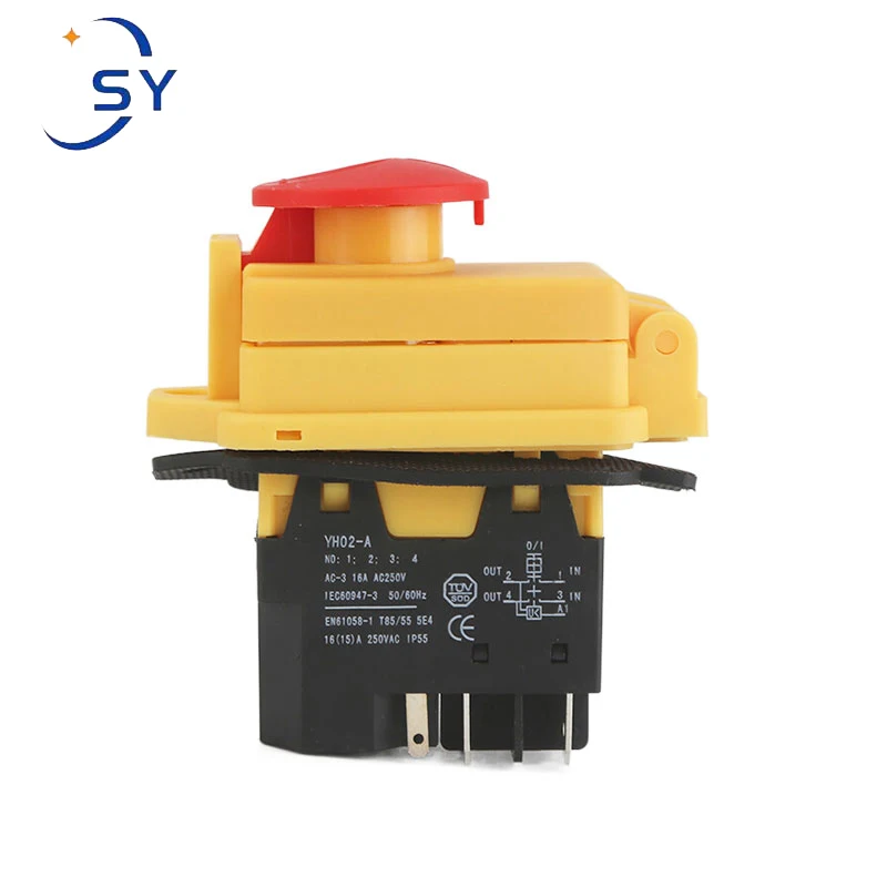 1PC Electrician Switch YH02-A Flip Small Panel AC220V Electromagnetic Start Button Machine IP55 Waterproof Magnetic 16A