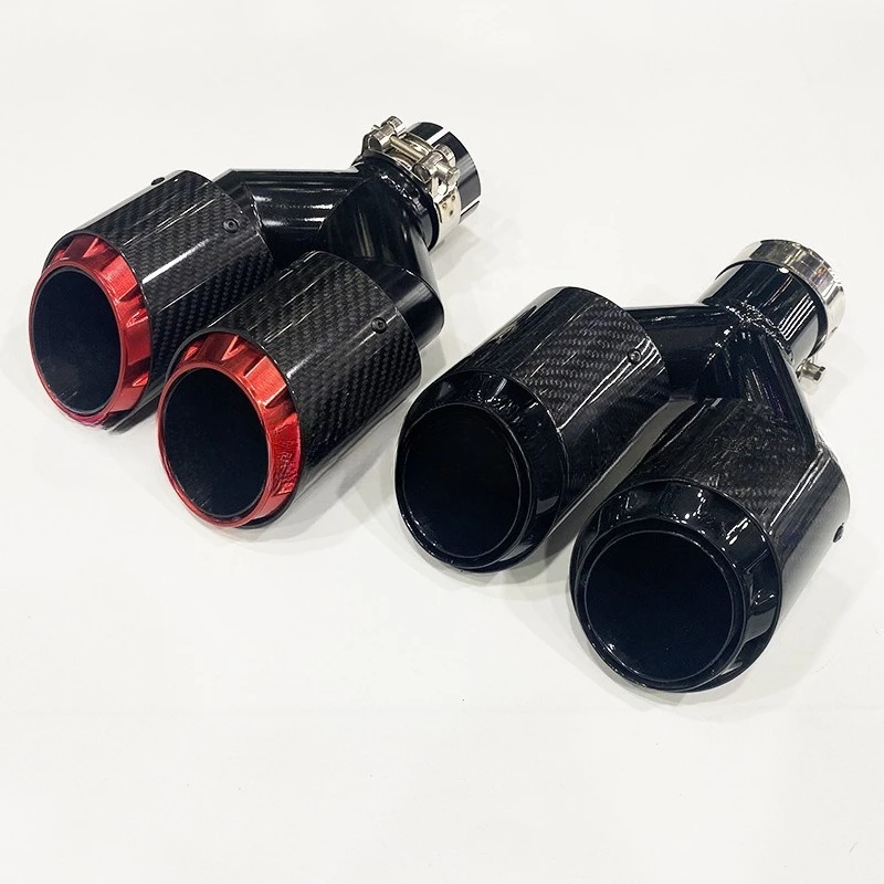 

Car new carbon fiber tail throat bullet three-layer muffler, exhaust pipe modification is suitable for stainless steel four