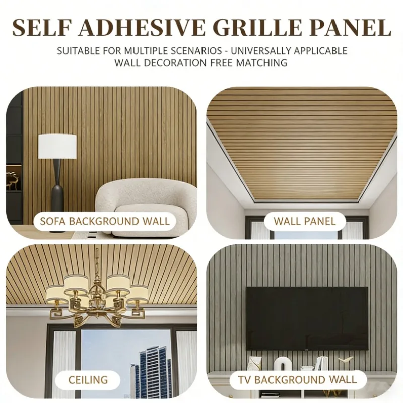 Thicken Self Adhesive Wood Grain Grid Board Wall Sticker 3D Thick Wallpaper TV Background Wall Decoration Living Room Wall Paper