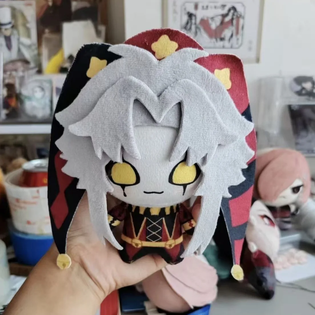 Hot Funny Crying Style Circus Anime Character Pierrot Plush Toys Stuffed Plushie Doll Freak Game Bag Keychain Hanging Pendant