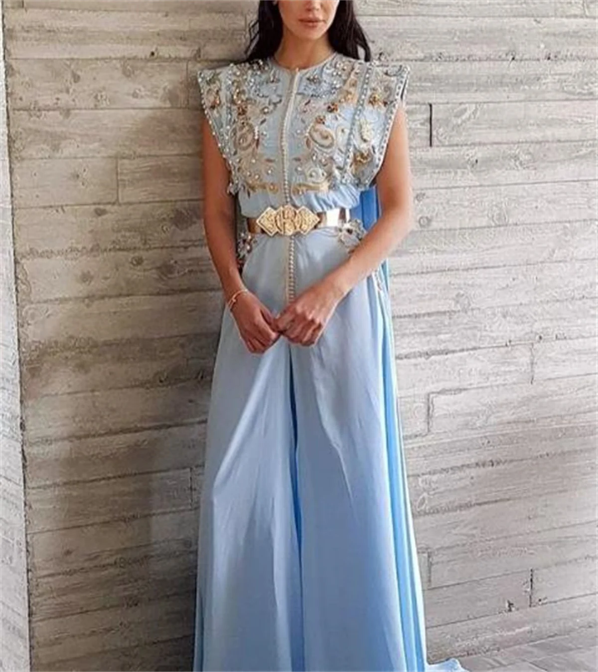 Evening Dress Special Occasion Prom Diamond Sequins Elegant Slit Long Scoop Neck Sleeveless Embroidered Appliqué Beaded 2023