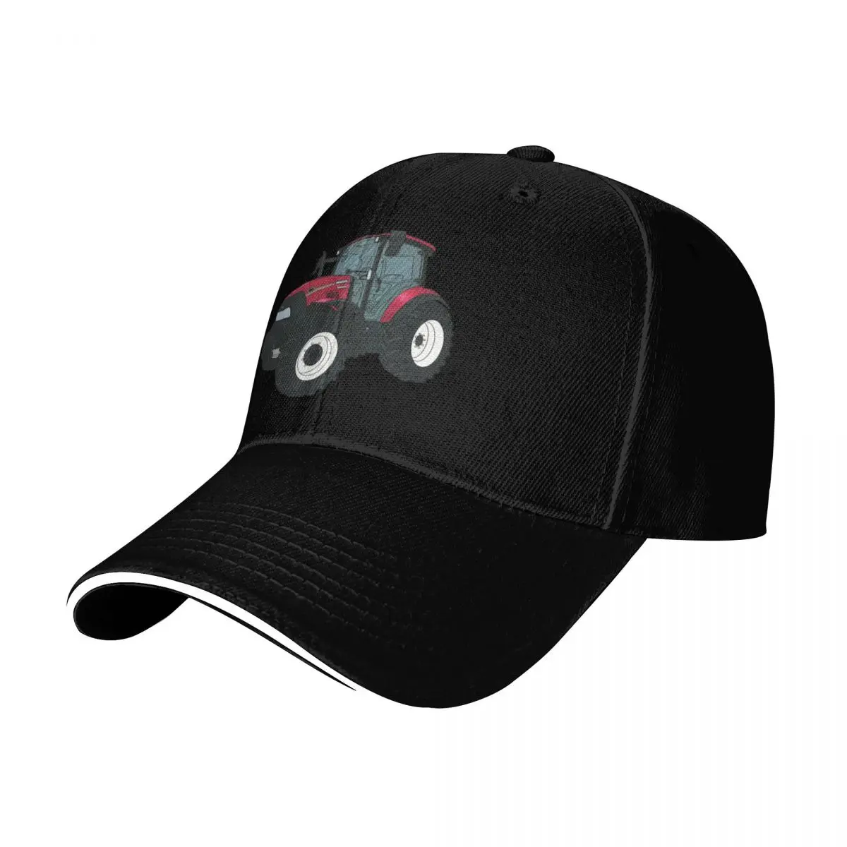 Red tractor Baseball Cap Quick Dry Performance Cotton Twill Breathable Contrast Two Tone Brim