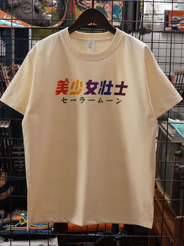 

2025 New Captain Vintage New Beautiful Girl Strong Man Japanese Design Sense Niche Apricot Short-sleeved T-shirt Loose Top