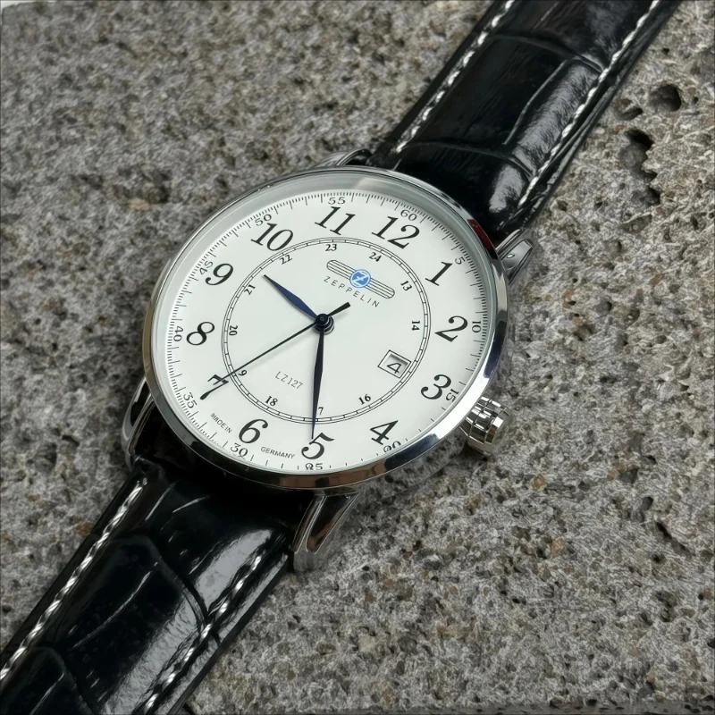 

2026 New Fashion Zeppelin Hindenburg Series Automatic Date Leather Men's Business Quartz Gift Watch