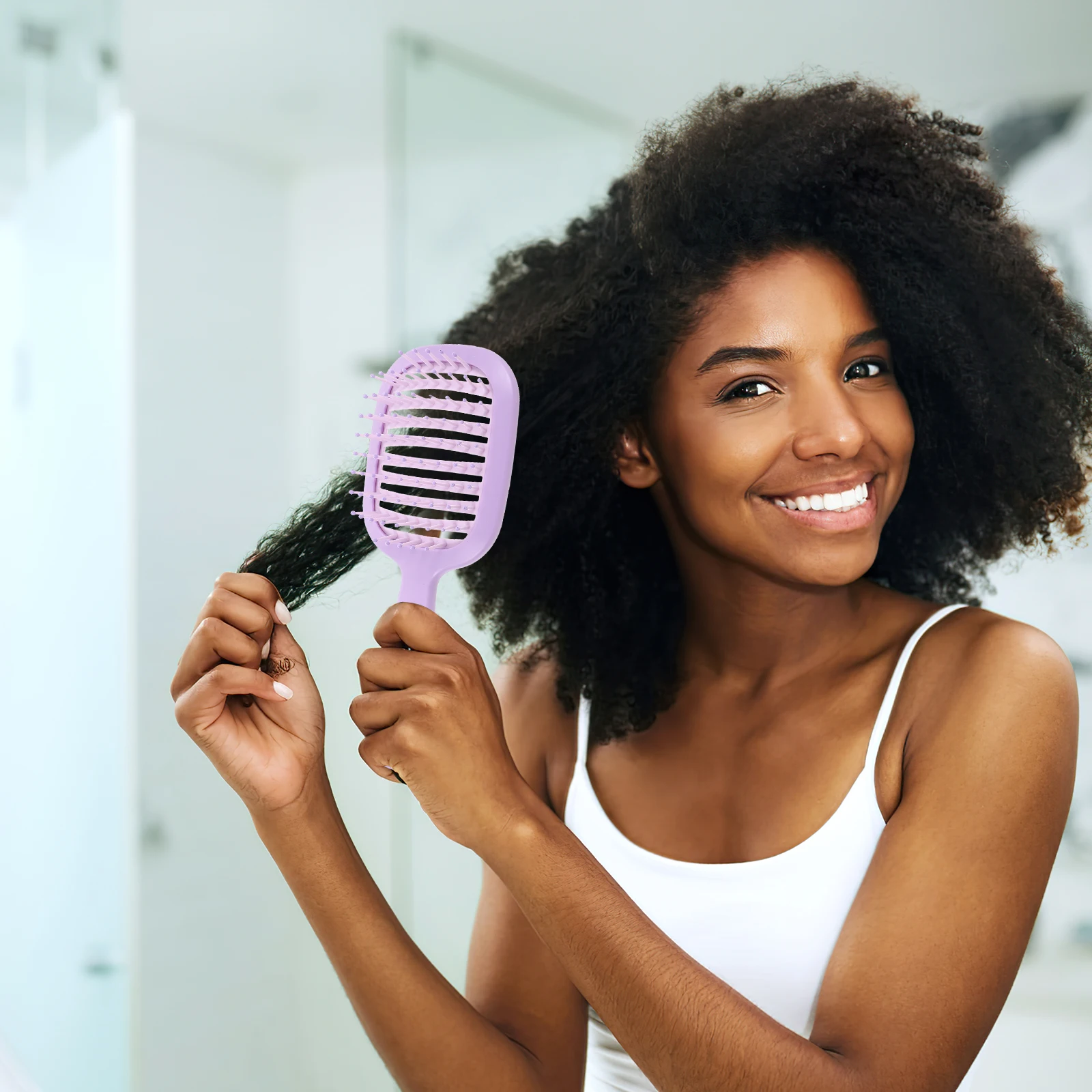 

Расческа для женщин, вентилируемая щетка, портативная компактная щетка для распутывания волос, антистатический инструмент для массажа кожи головы, дорожный инструмент с широкими зубьями