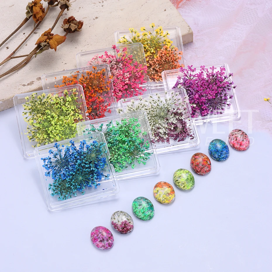 1Box 3D Nail art Blume Dekoration Zarte Getrocknete Blume Nail art Dekorationen Exquisite Nail art Schönheit Für Charms zubehör