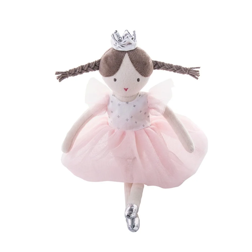 

Cartoon Pink Color Ballet Girl Doll Princess Crown High Quality Stuffed Toy Soft Girl Shape Long-legged Soft Toy Gift