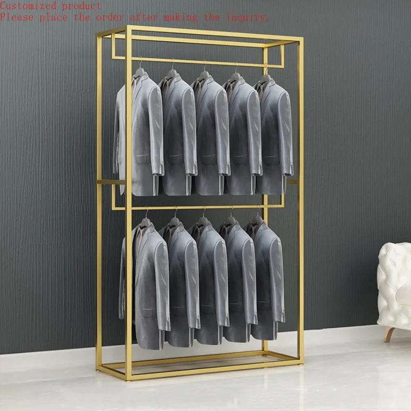 

Custom .Custom.Luxury Clothing Shop Men Lady Boutique Dresses Clothing Racks Metal Wedding Dress Display Stand