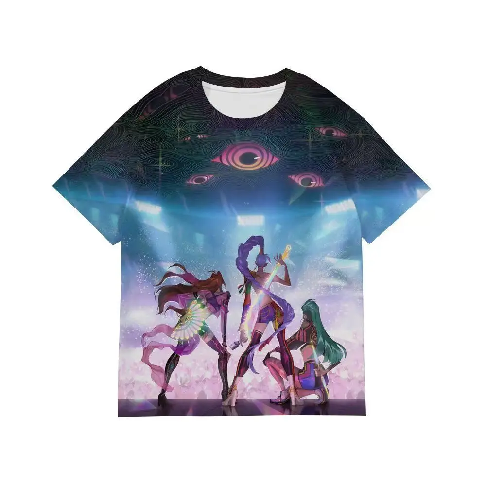 تي شيرت مطبوع ثلاثي الأبعاد برسوم كارتونية ورسوم متحركة، بلوزة بأكمام قصيرة لكل من الأولاد والبنات، مناسب للبالغين DS