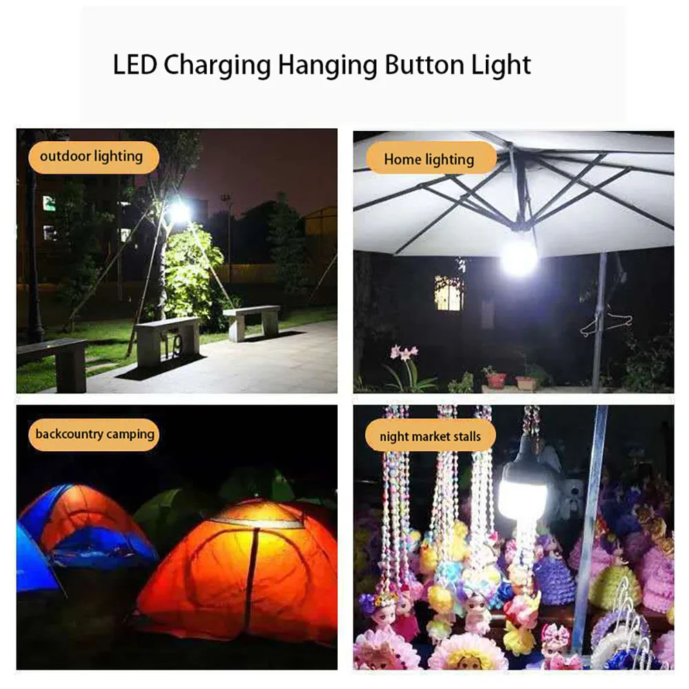 Portable Light Bulb High Power Lamp Camping Lantern USB Rechargeable Led Lights Outdoor Lighting Emergency for Camping Tent Hike