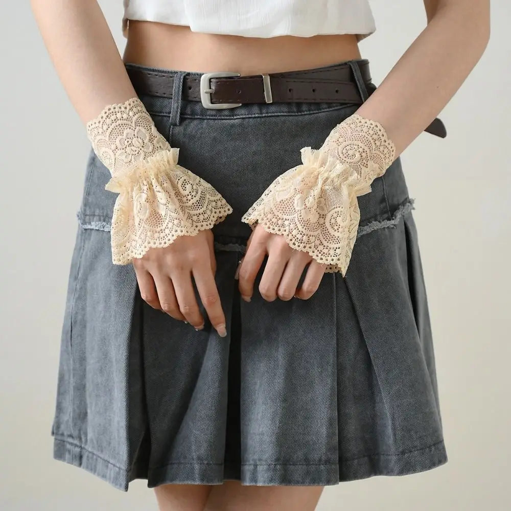 New Detachable Fake Cuff Hollow-out White Black Wrist Cuff False Sleeve Cuffs