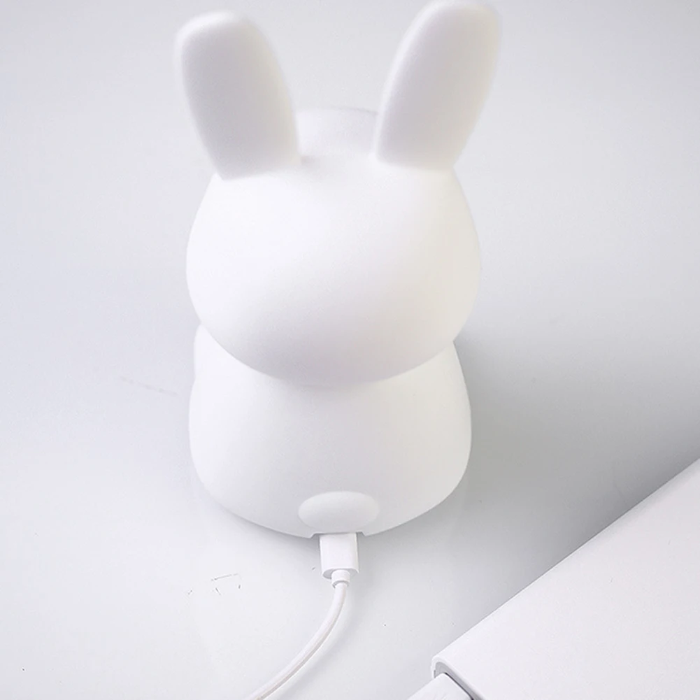 Luce notturna a LED con oscuramento e Timer lampada da notte coniglio lampada da comodino ricaricabile USB per ragazzi e ragazze bambini