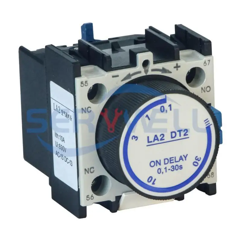 LA2 DT0 DT2 DT4 على تأخير الوقت تأخير 0.1-3S 0.1-30S 10-180S LA3 DR0 DR2 DR4 قبالة تأخير التتابع قواطع الاتصال المساعدة كتلة #1