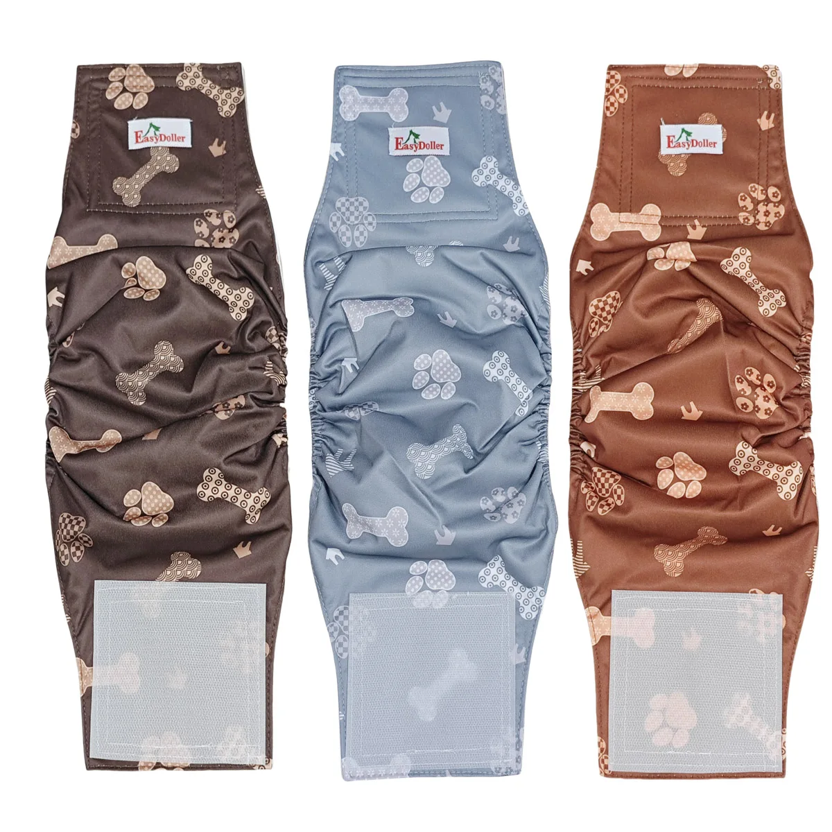5 PCS Reusable Male Dog Diaper Cute Paw Print Pet Dog Nappy Belly Band Wrap Leak Proof Sanitary Pants For Puppy Training Diapers