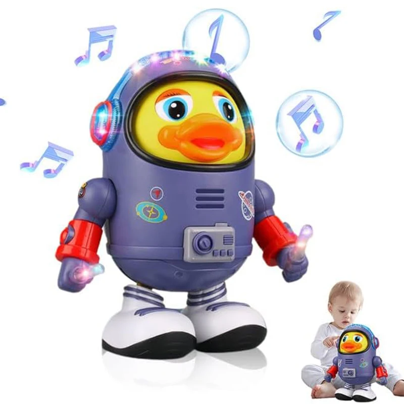 

Baby Duck Toy Musical Interactive Toy Space Elements for Infants Babies Kids Gifts Electric with Lights and Sounds Dancing Robo