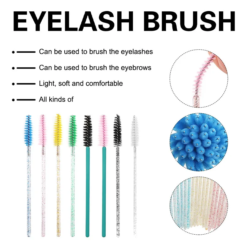 فرش رموش Winky للتجميل لمرة واحدة ، أدوات إطالة الرموش ، فرشاة الحواجب ، صولجانات الماسكارا ، ملاعق قضيب ، رموش بروز