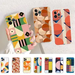 Bauhaus style abstract piet mondrian Phone Case Silicone Soft for iphone 14 13 12 11 Pro Mini XS MAX 8 7 6 Plus X XS XR Cover