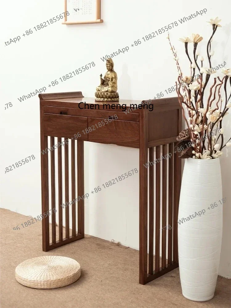 Solid Wood Simplicity New Chinese Style Altar Altar Incense Burner Table Buddha Shrine Tribute Table Buddha Cabinet Altar