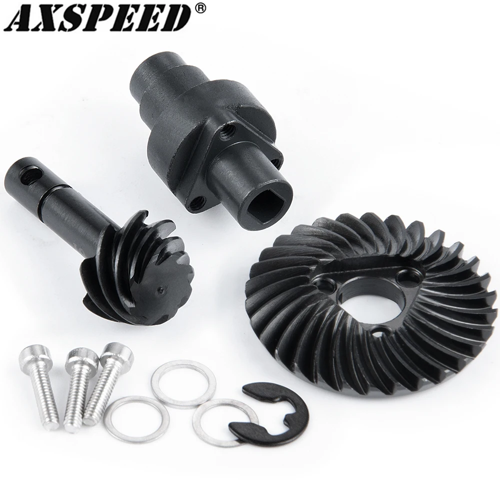 AXSPEED Steel Overdrive Bevel Gear 30/8T for 1/10 RC Crawler Axial SCX10 II AR44 AR45 Capra Portal Axle Upgrade Parts