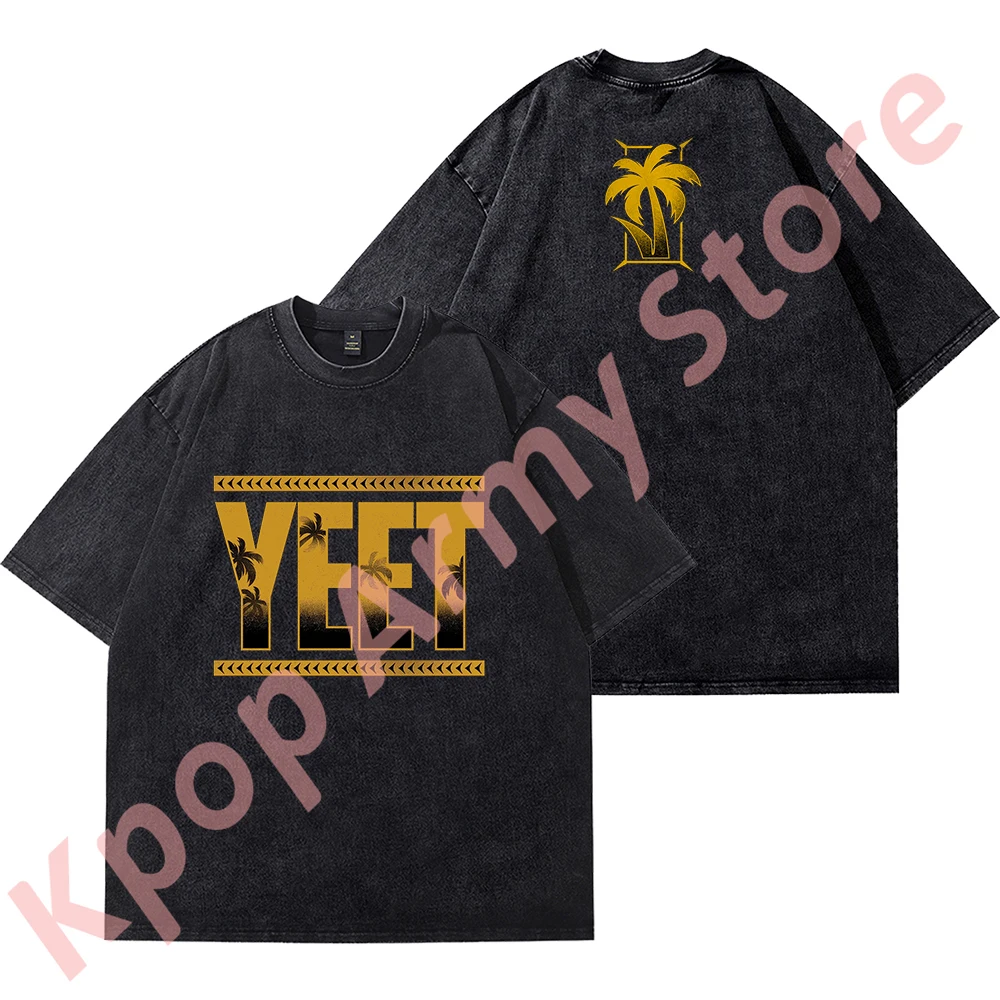 Jey Uso Golden Yeet Vintage Wash Tee Summer Unisex Fashion Casual Streetwear Short Sleeve Cotton T-shirts