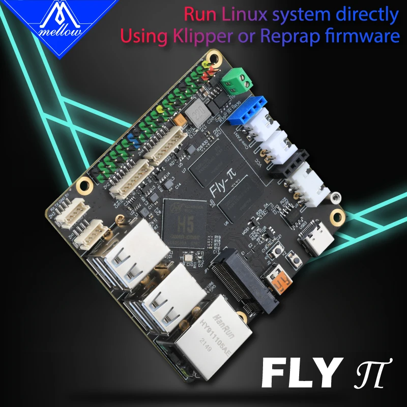 

Mellow FLY-π V1 Board Replaces Raspberry Pi PC With Klipper & Reprap Firmware For Ender 3 Voron Vzbot V-core 3 3D Printer Parts