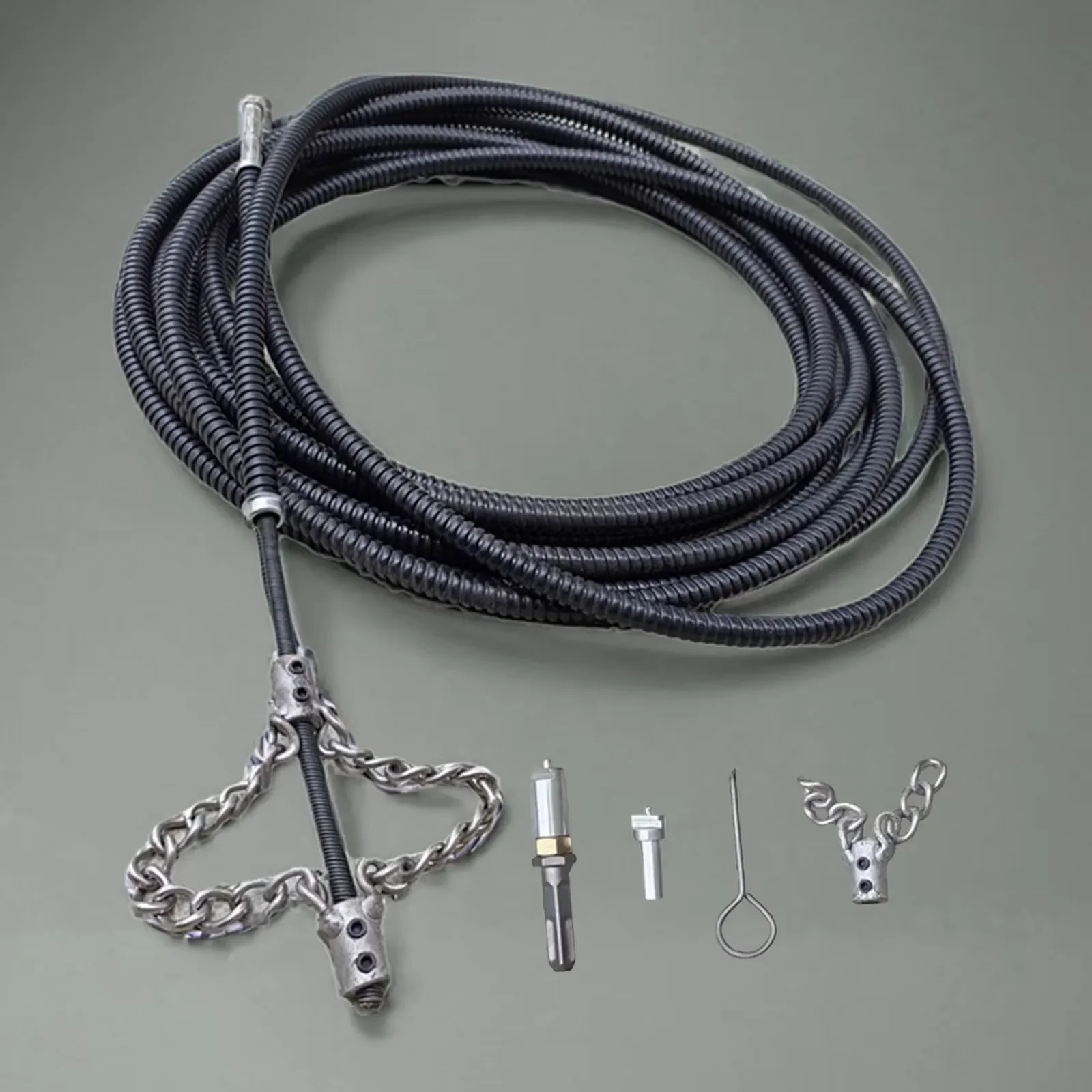 8M Electric Drill Drain Cleaner Spring with Extension Sewer Pipe Dredger Cleaning Spring Home Plumbing Sink Pipe Tools