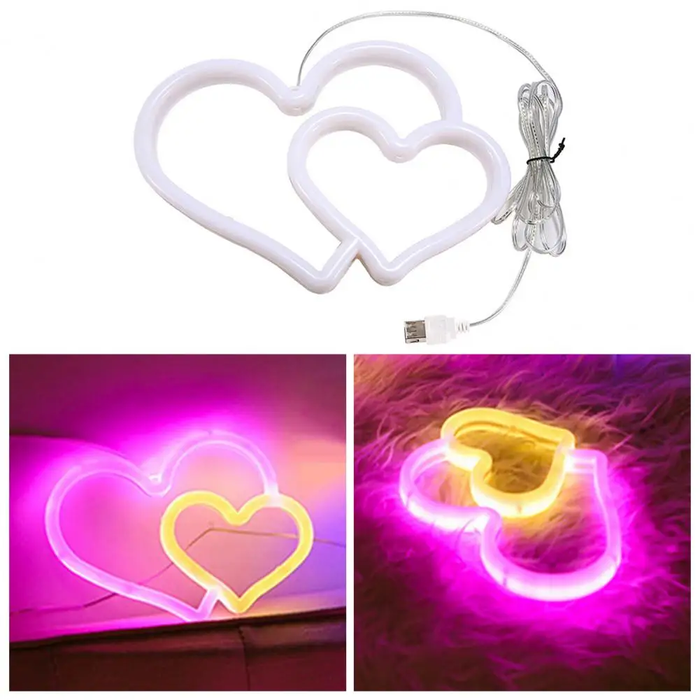 

Neon Lights Romantic Led Neon Sign for Bedroom Home Decor Heart Star Shaped Lights for Valentine's Day Birthday Wedding for Home