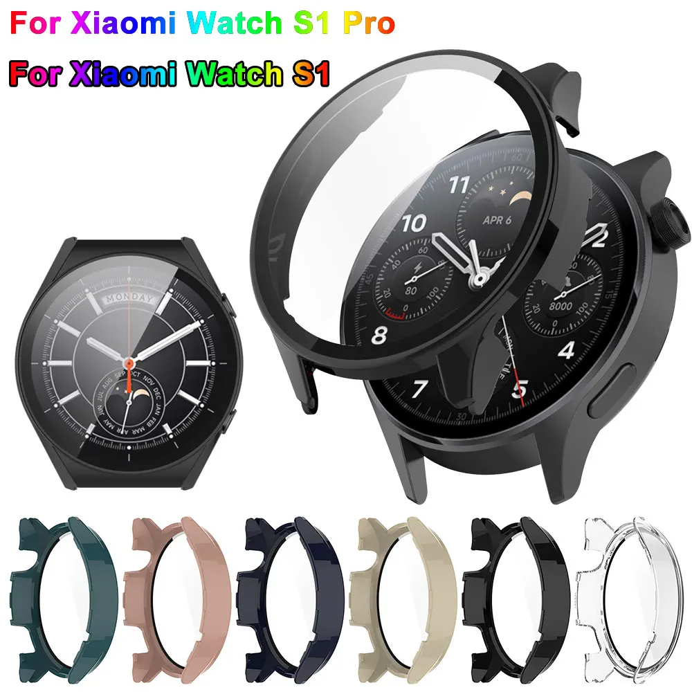 Screen Glass Protector Case for Xiaomi Watch S1 Pro Smart Watch PC Hard Edge Protective Cover for Mi Watch S1 Bumper Accessories