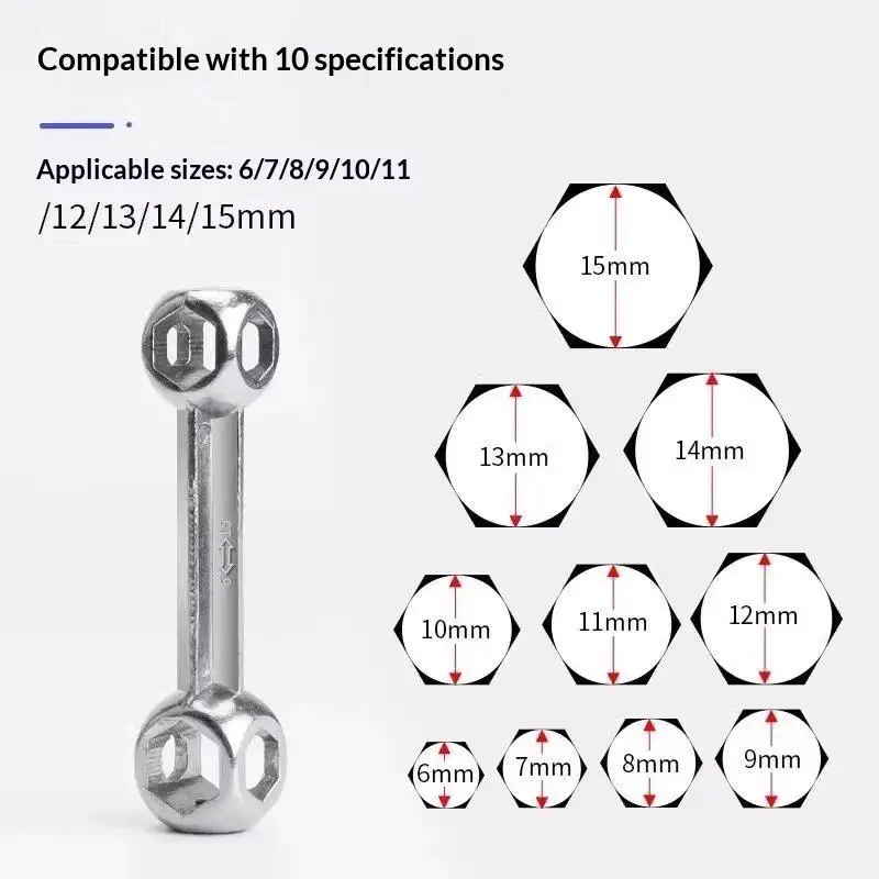 1/2/3Pcs Mini Hex Wrench Set 10 In 1 Pocket Tool Bicycle Spoke Repair Key Garage Maintenance Hand Tool