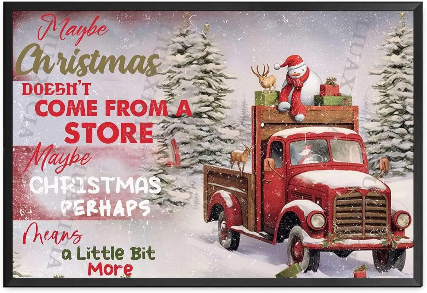 Canvas Wall Art Maybe Christmas Doesn't Come From A Store Maybe Christmas Perhaps Means A Little Bit More For Bed Kitchen  sign