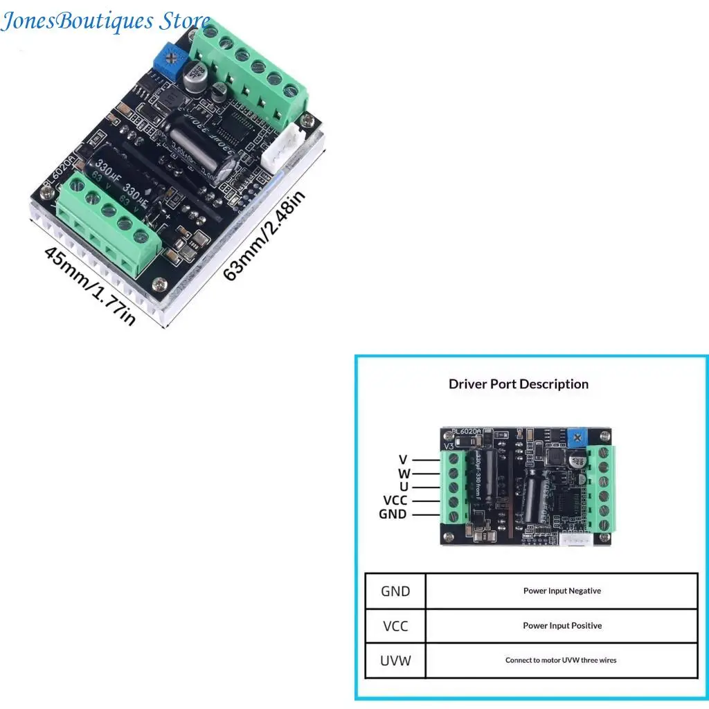 

Плата драйвера питания для бесщеточного двигателя BLDC, 60 В, 500 Вт, датчики Холла для 3D-печати W8KE