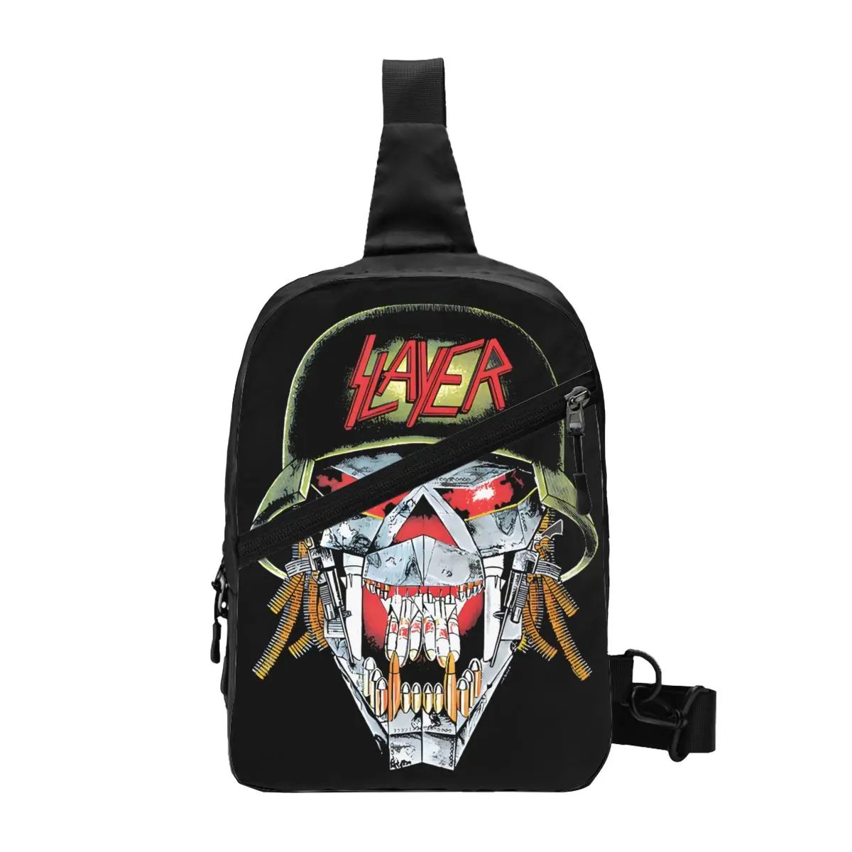 Custom Cool Slayers Heavy Metal Rock Band Sling Crossbody Backpack Men Shoulder Chest Bag for Traveling