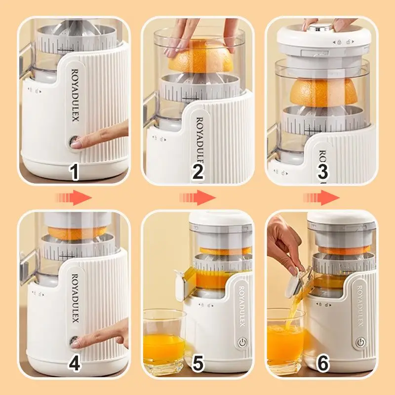 Cordless Cold Press Juicer Machine Small Electric Cordless Portable Orange Juice Juice Extractor Orange Juice Maker Kitchen Tool