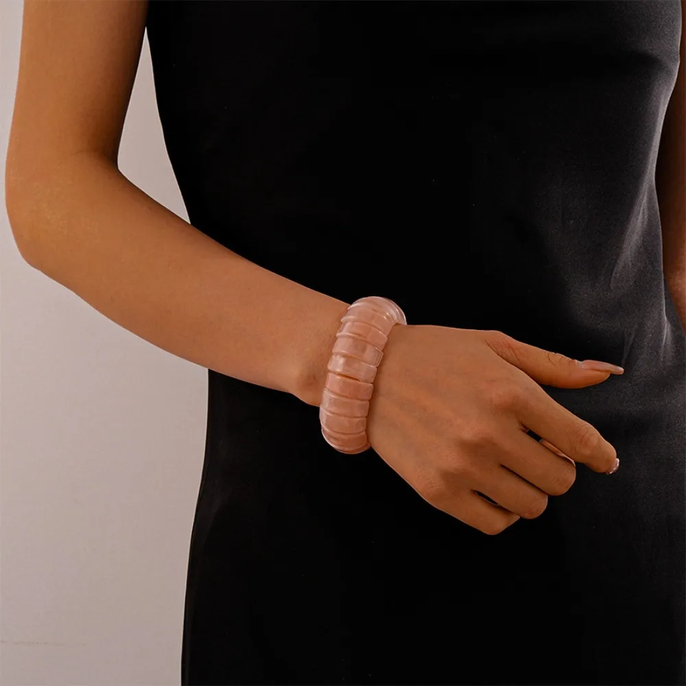 Bohemian Acrylic Bangle Smudging Europe American Style Irregular Wide Bracelet Jewelry Accessories Wide Rectangle