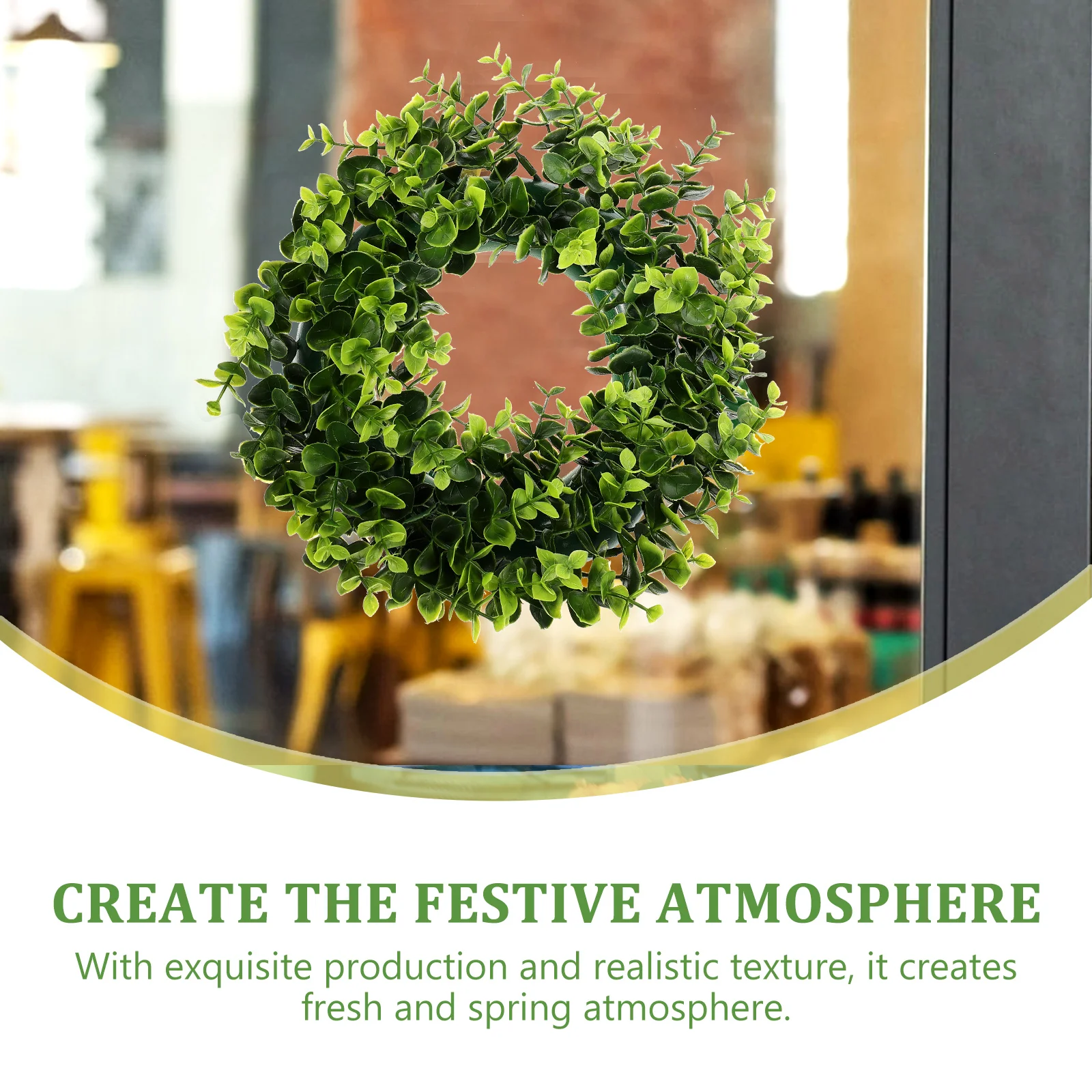 

Premium Eucalyptus Leaf Garland Artificial Wreath Decor Simulation Hanging Wreath For Home Wedding Party Spring Festival Outdoor