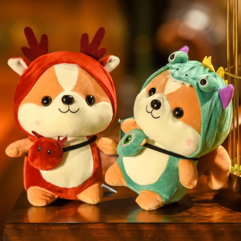 Adorable Shiba Inu Puppy Plush|Fluffy Stuffed Animal Doll|No-Shedding Washable Fabric|25-40cm Multiple Sizes|Kids Sleep Buddy
