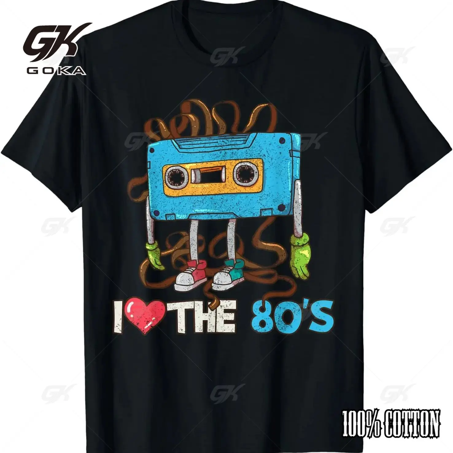 Funny Birthday Gift 1980 80s Cassette Tape Eighties Vintage T-Shirt Unisex Style Shirts for Women Men Clothing Streetwear