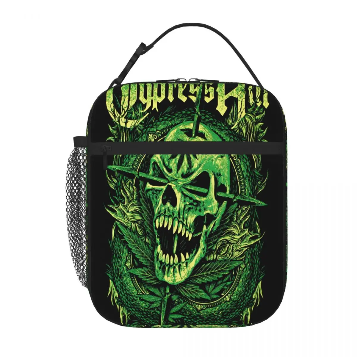 Hot Sale Cypress Hill Fangs Skull Mens Single Layer Shoulder Lunch Bag Seaside Lunch Shoulder Lunch Bag