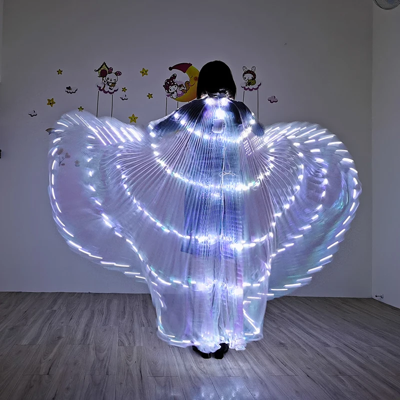 Palos de alas Led para niños y adultos, lámpara de danza del vientre, accesorios de 360 grados, ropa de rendimiento Led