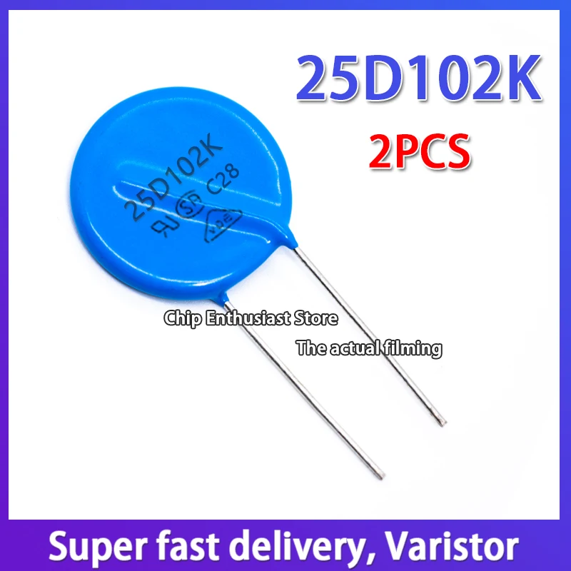 

2PCS Varistor 25D102K 102KD25 1000V 25MM DIAMETER 10% DIP-2