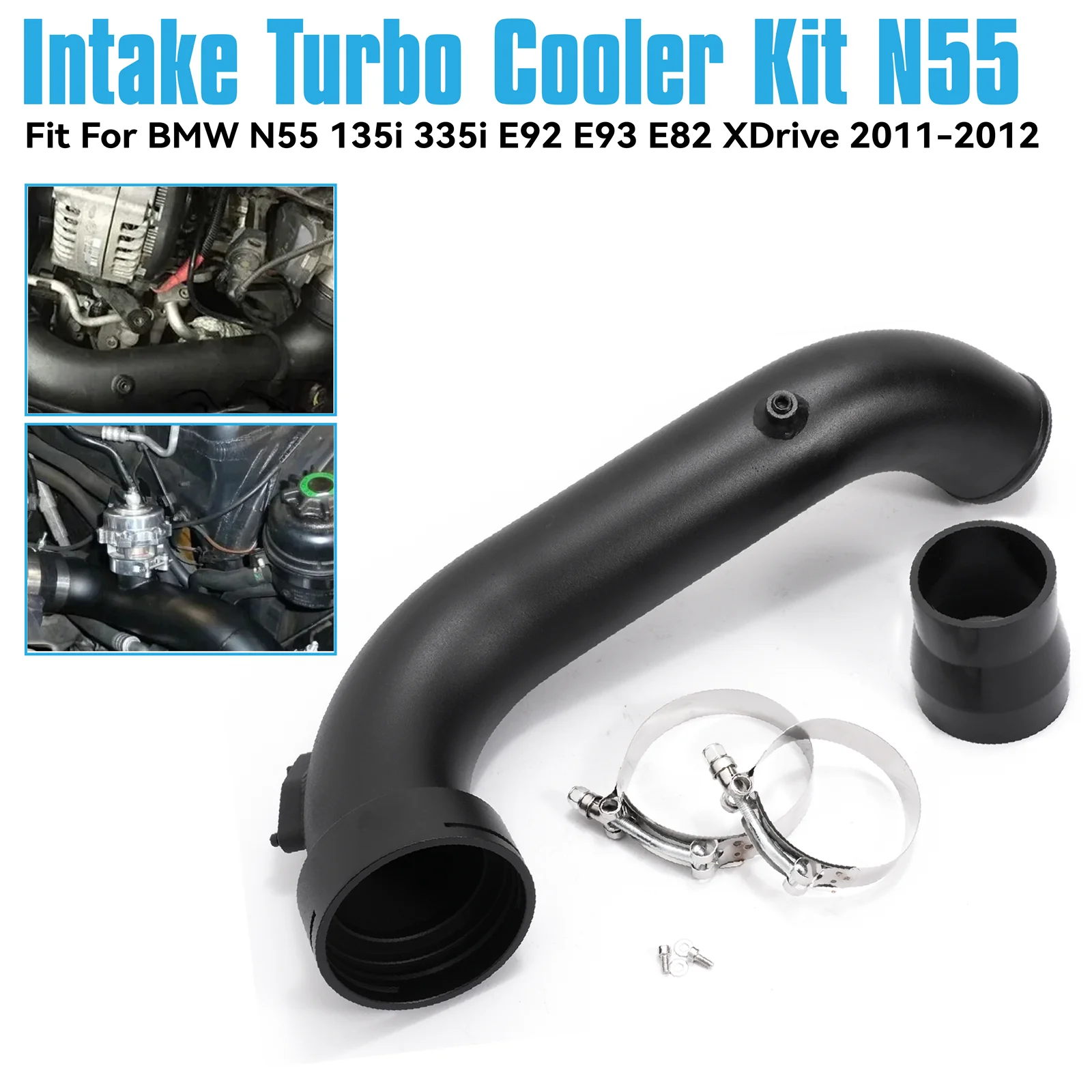 

For BMW N55 135i 335i E82 E90 E92 E93 XDrive 2011-2012 Turbo Charge Pipe Kit Aluminum 3" Car Manifold Accessories