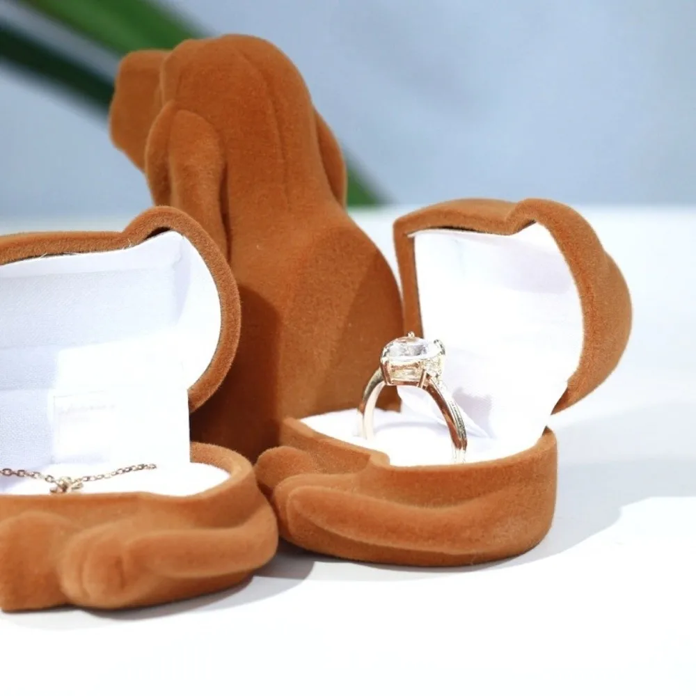 

Storage Lion Animal Flocked Jewelry Box Octopus Crocodile Puppy Ring Box Creative Multi-function Koala Necklace Organizer Gifts