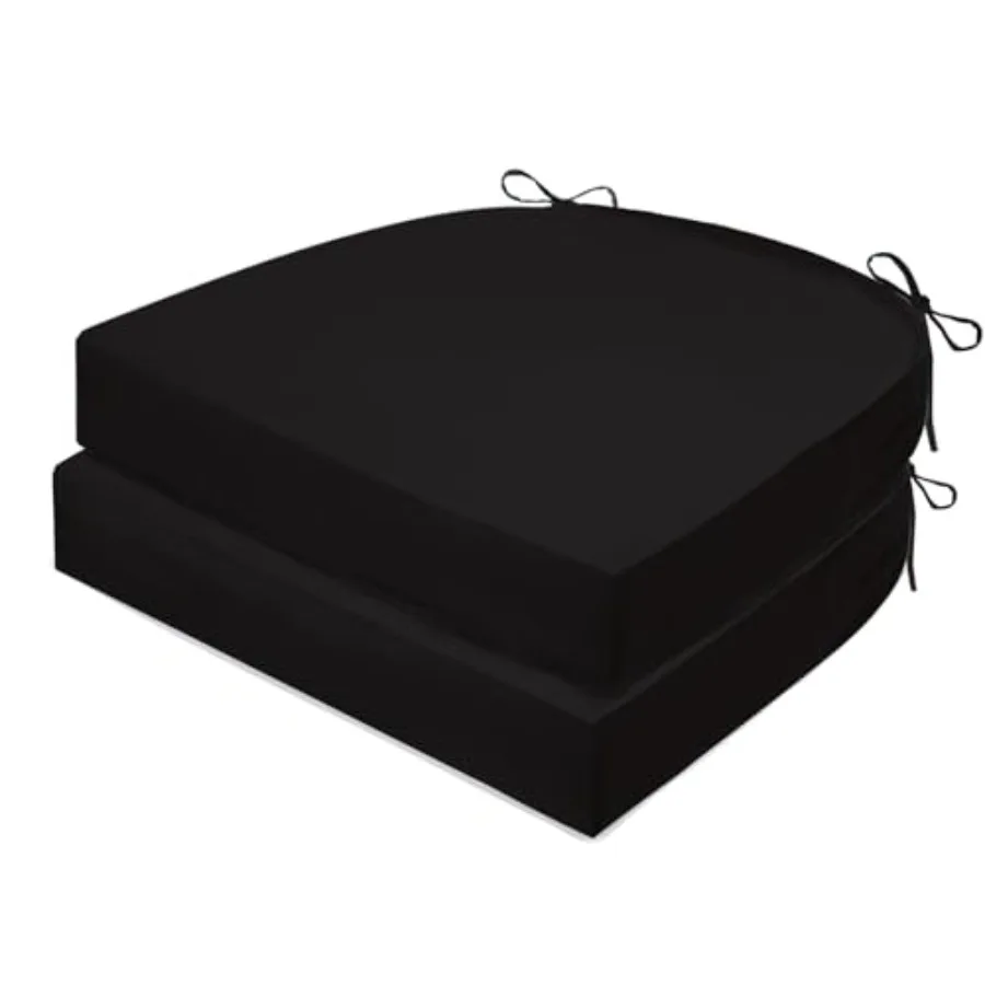 

Комплект из 2 водонепроницаемых подушек для уличных стульев из пеноматериала с завязками для садовых диванов и обеденной мебели, 3-летняя гарантия сохранения цвета