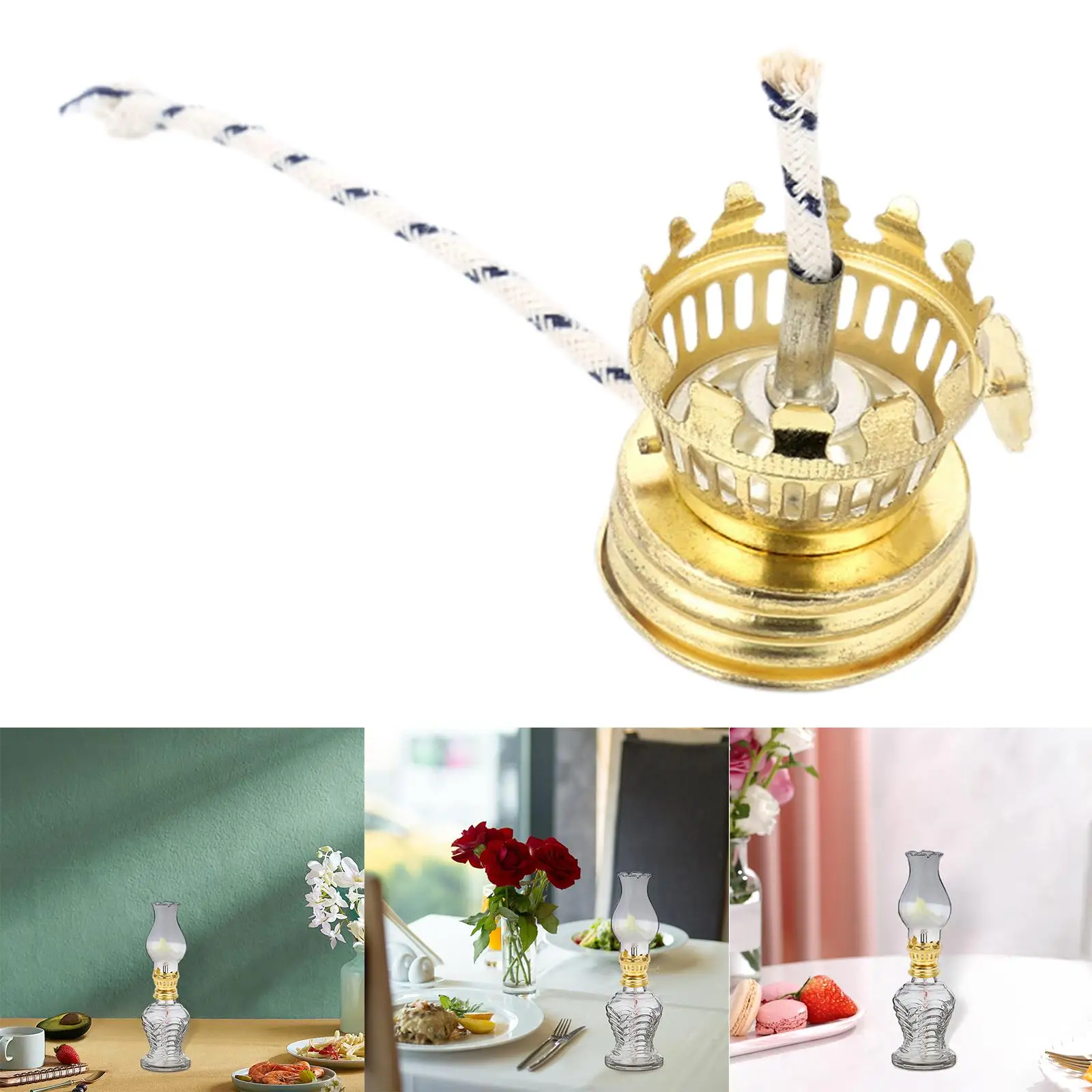 Retro Oil Lamp Burner Aluminum Alloy Lamp Seal Fitting Oil Lamp Replacement