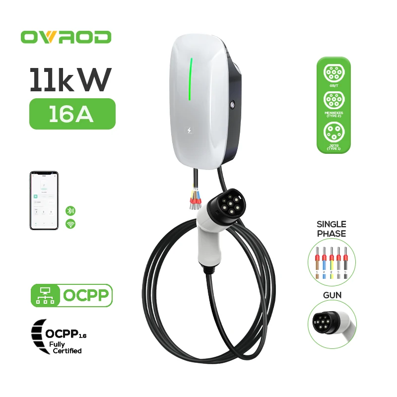 

Зарядная Станция Ovrod Wallbox 11 кВт типа 2 Evs, зарядная станция Evse с выходным током переменного тока, интерфейс Ccs, зарядная станция Ocpp Ev