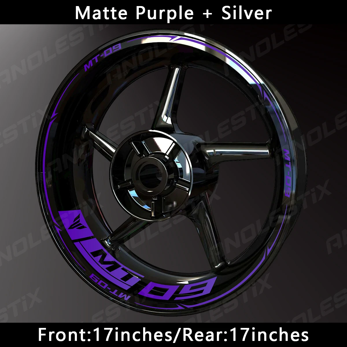 AnoleStix Reflective Motorcycle Wheel Sticker Hub Decal Rim Stripe Tape For YAMAHA MT-09 MT09