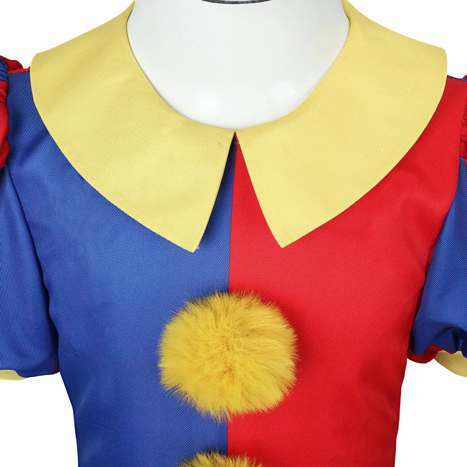 Costume de Cosplay LYus Pomni pour Enfant Garçon et Fille, Combinaison de Clown Drôle, Masque, Chapeau, Tenue d'Halloween