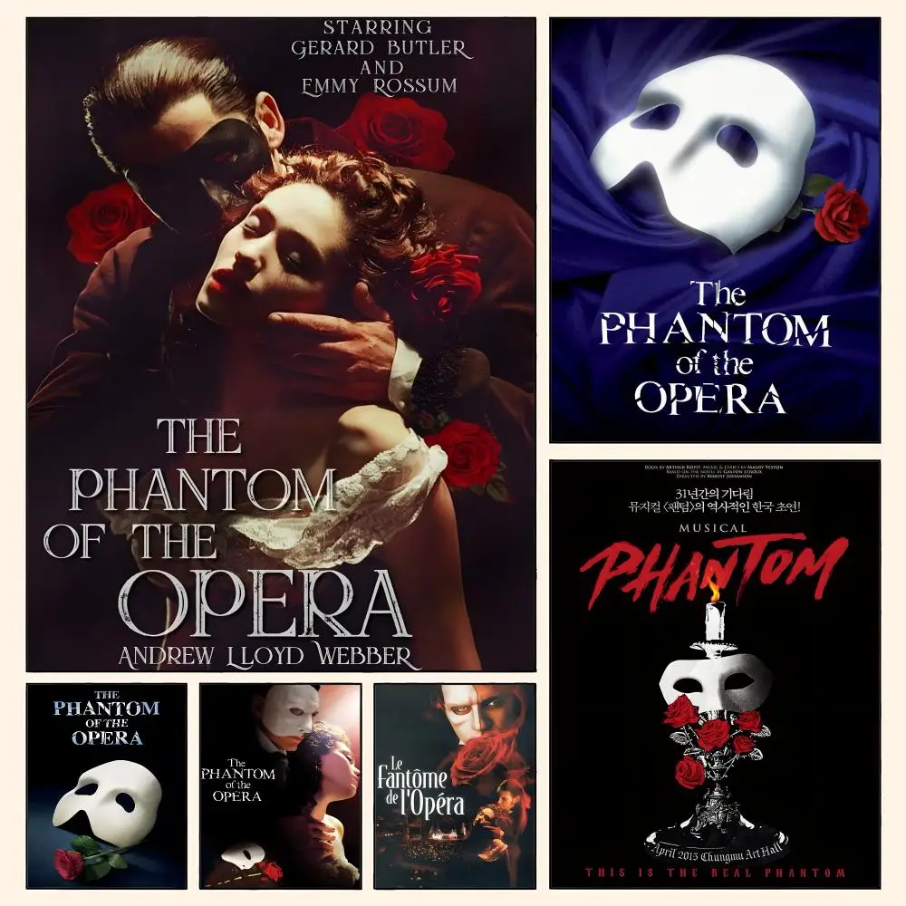 The Phantom of The Opera Poster Waterproof HD Modern Peel And Stick Wall Decor Living Room Dorm Garage