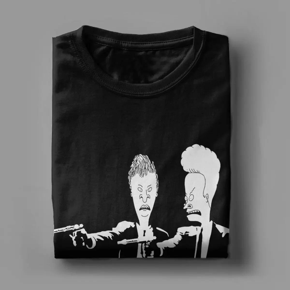 تي شيرت رجالي من Beavis And Butthead Pulp Fiction تي شيرت إبداعي بأكمام قصيرة ورقبة دائرية تي شيرت 100% ملابس مطبوعة قطنية